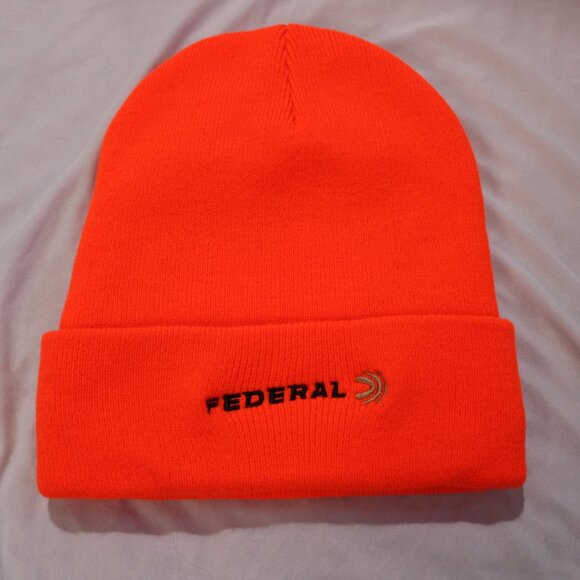 Federal Ammo Unisex Neon Orange Knit Cuff Beanie – NWOT - Picture 1 of 7